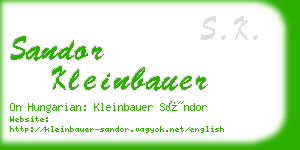 sandor kleinbauer business card